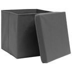 Vidaxl opbergboxen met deksel 10 st 28x28x28 cm grijs