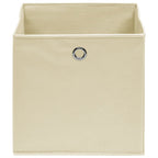 Vidaxl opbergboxen 10 st 28x28x28 cm nonwoven stof crèmekleurig