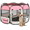 Vidaxl hondenren inklapbaar met draagtas 90x90x58 cm roze