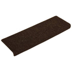 Vidaxl trapmatten zelfklevend 15 stuks 65x21x4 cm bruin rechthoekige rand