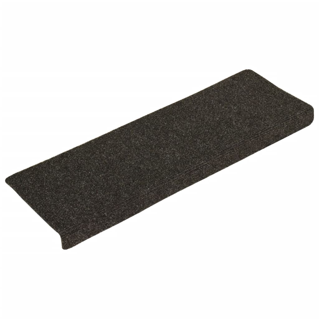 Vidaxl trapmatten zelfklevend 15 stuks 65x21x4 cm antraciet rechthoekige rand