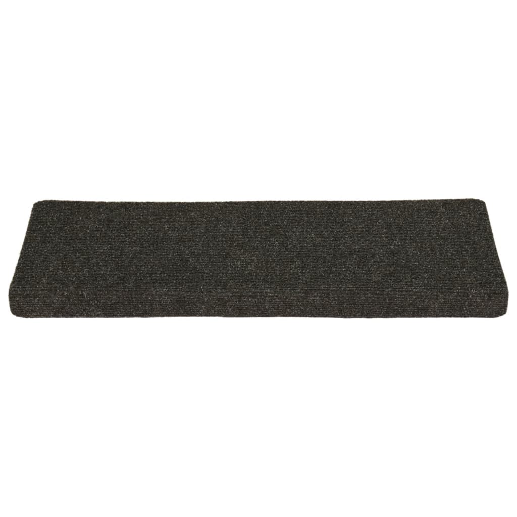 Vidaxl trapmatten zelfklevend 15 stuks 65x21x4 cm antraciet rechthoekige rand