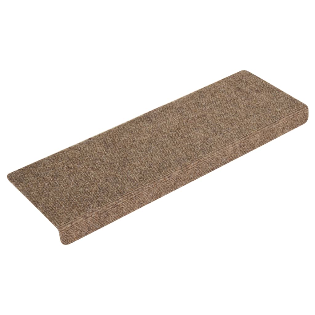 Vidaxl trapmatten zelfklevend 15 stuks 65x21x4 cm beige rechthoekige rand