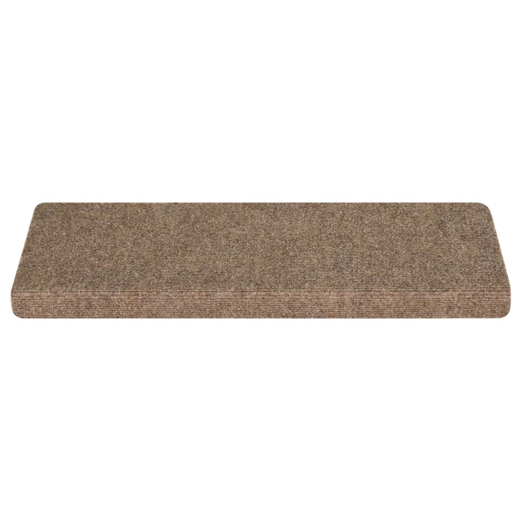 Vidaxl trapmatten zelfklevend 15 stuks 65x21x4 cm beige rechthoekige rand