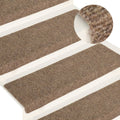 Vidaxl trapmatten zelfklevend 15 stuks 65x21x4 cm beige rechthoekige rand