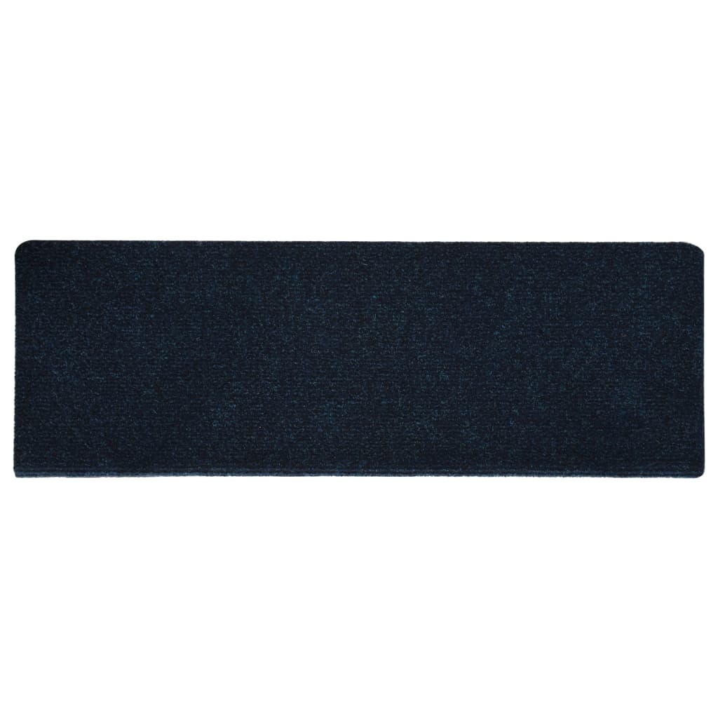 Vidaxl trapmatten zelfklevend 15 stuks 65x21x4 cm marineblauw met rechthoekige rand