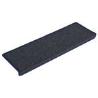 Vidaxl trapmatten 15 st 65x21x4 cm donkergrijs en blauw met rechthoekige rand