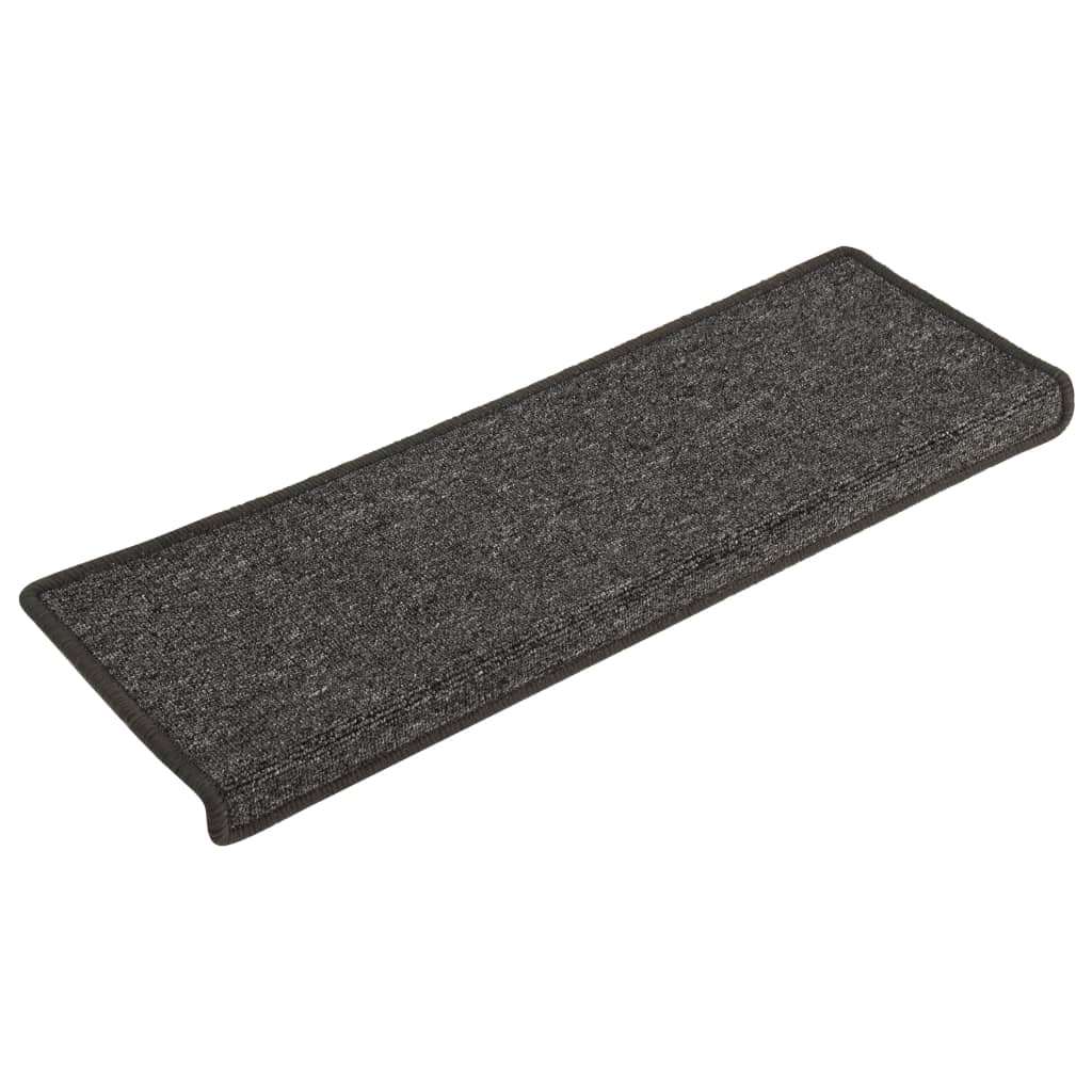 Vidaxl trapmatten 15 st 65x21x4 cm donkergrijs rechthoekige rand