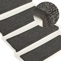 Vidaxl trapmatten 15 st 65x21x4 cm donkergrijs rechthoekige rand