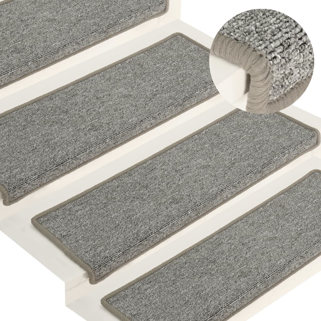 Vidaxl trapmatten 15 st 65x21x4 cm lichtgrijs met rechthoekige rand