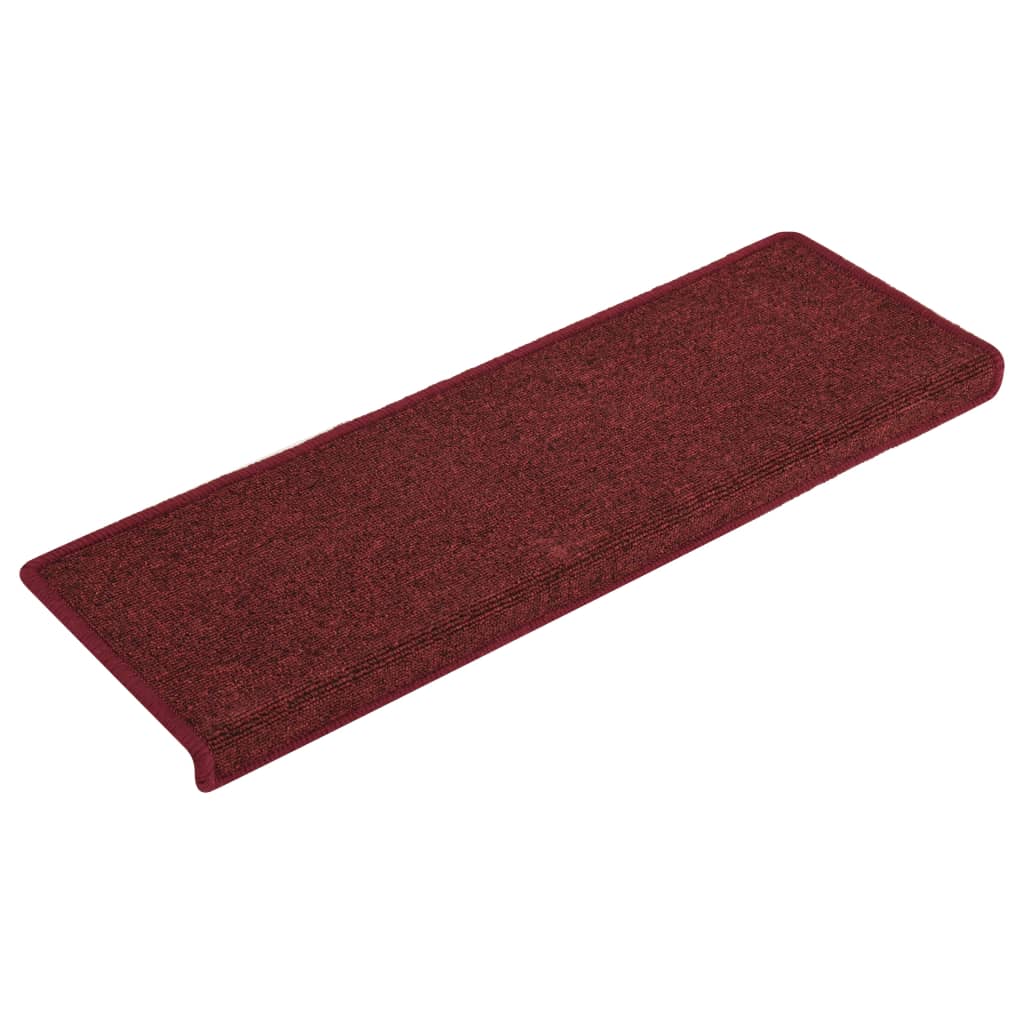 Vidaxl trapmatten 15 st 65x21x4 cm bordeaux rechthoekige rand