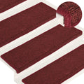 Vidaxl trapmatten 15 st 65x21x4 cm bordeaux rechthoekige rand