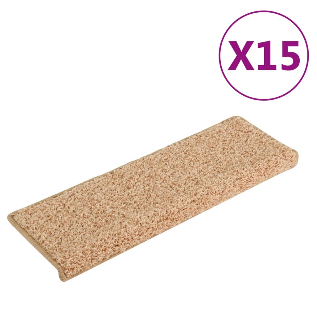 Vidaxl trapmatten 15 st 65x21x4 cm goud rechthoekige rand