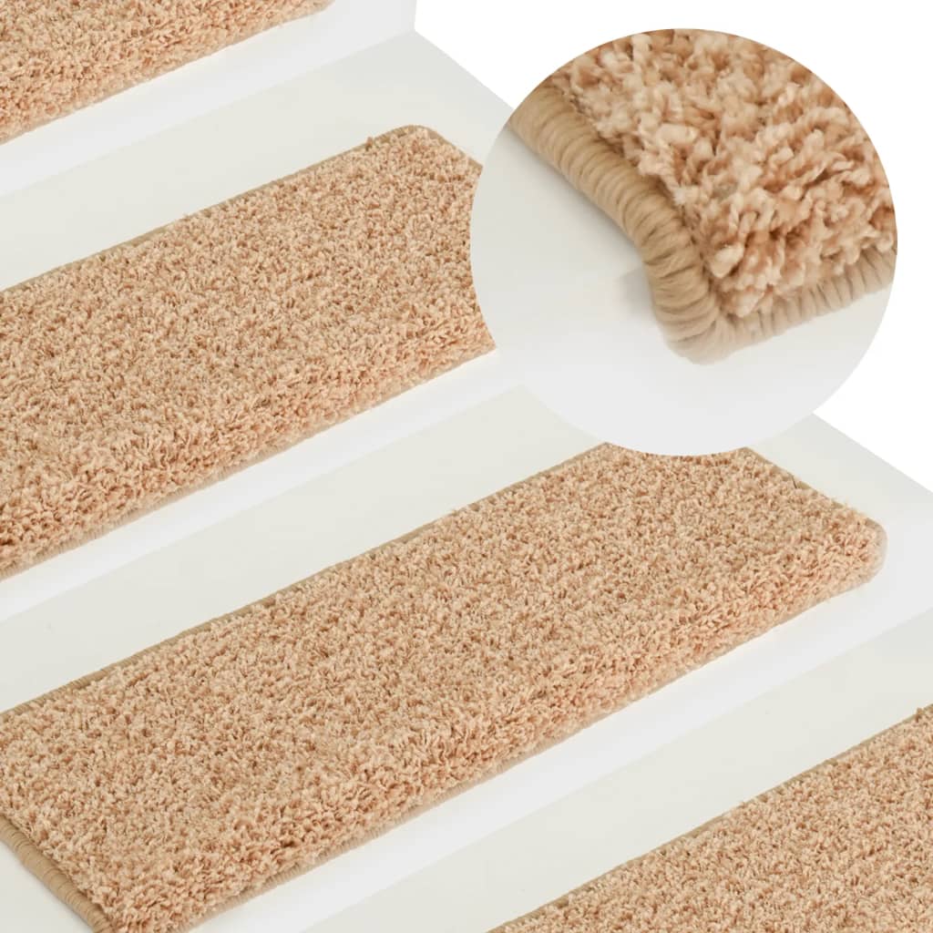 Vidaxl trapmatten 15 st 65x21x4 cm goud rechthoekige rand
