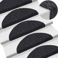 Vidaxl trapmatten zelfklevend 5 stuks 56x17x3 cm zwart halfrond