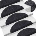 Vidaxl trapmatten zelfklevend 10 stuks 56x17x3 cm zwart halfrond