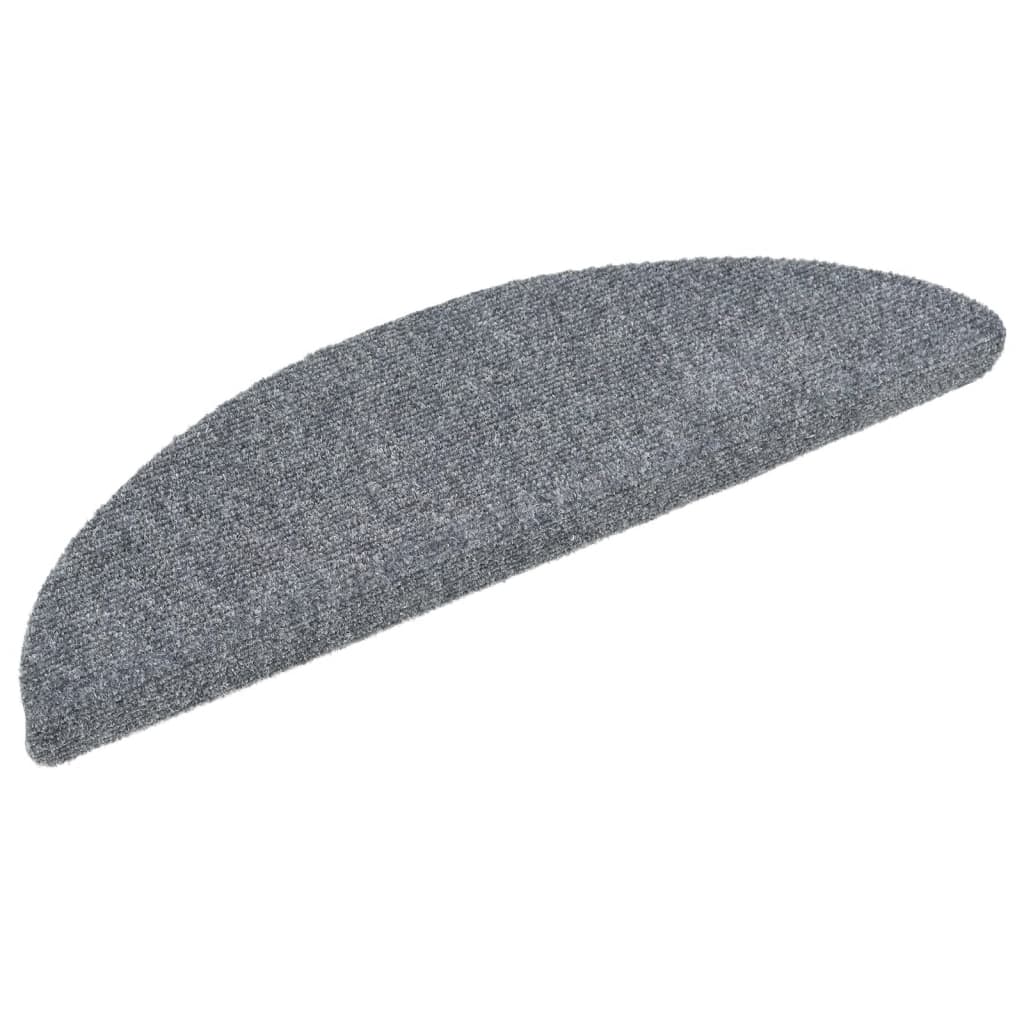 Vidaxl trapmatten zelfklevend 5 stuks 56x17x3 cm lichtgrijs halfrond