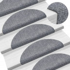 Vidaxl trapmatten zelfklevend 5 stuks 56x17x3 cm lichtgrijs halfrond