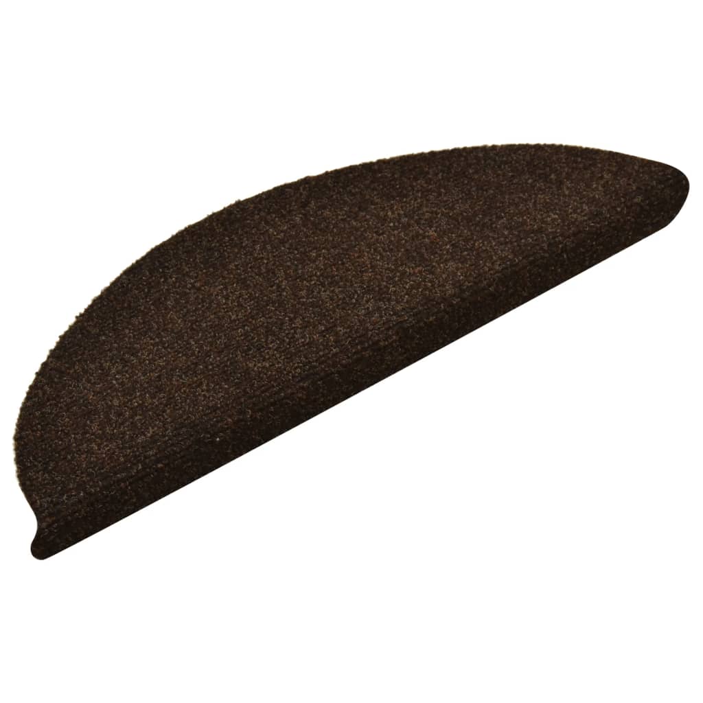 Vidaxl trapmatten zelfklevend 10 stuks 56x17x3 cm bruin halfrond