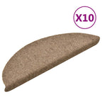 Vidaxl trapmatten zelfklevend 10 stuks 56x17x3 cm beige halfrond