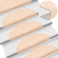 Vidaxl trapmatten zelfklevend 5 stuks 65x21x4 cm lichtbruin halfrond groot