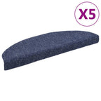 Vidaxl trapmatten zelfklevend 5 stuks 65x21x4 cm blauw halfrond groot