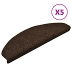 Vidaxl trapmatten zelfklevend 5 stuks 65x21x4 cm bruin halfrond groot