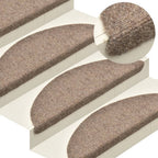 Vidaxl trapmatten zelfklevend 10 st 65x21x4 cm beige halfrond groot
