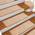 Vidaxl trapmatten zelfklevend 10 stuks 65x21x4 cm crème met rechthoekige rand