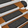 Vidaxl trapmatten zelfklevend 5 stuks 65x21x4 cm grijs rechthoekige rand