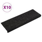 Vidaxl trapmatten zelfklevend 10 stuks 65x21x4 cm zwart rechthoekige rand