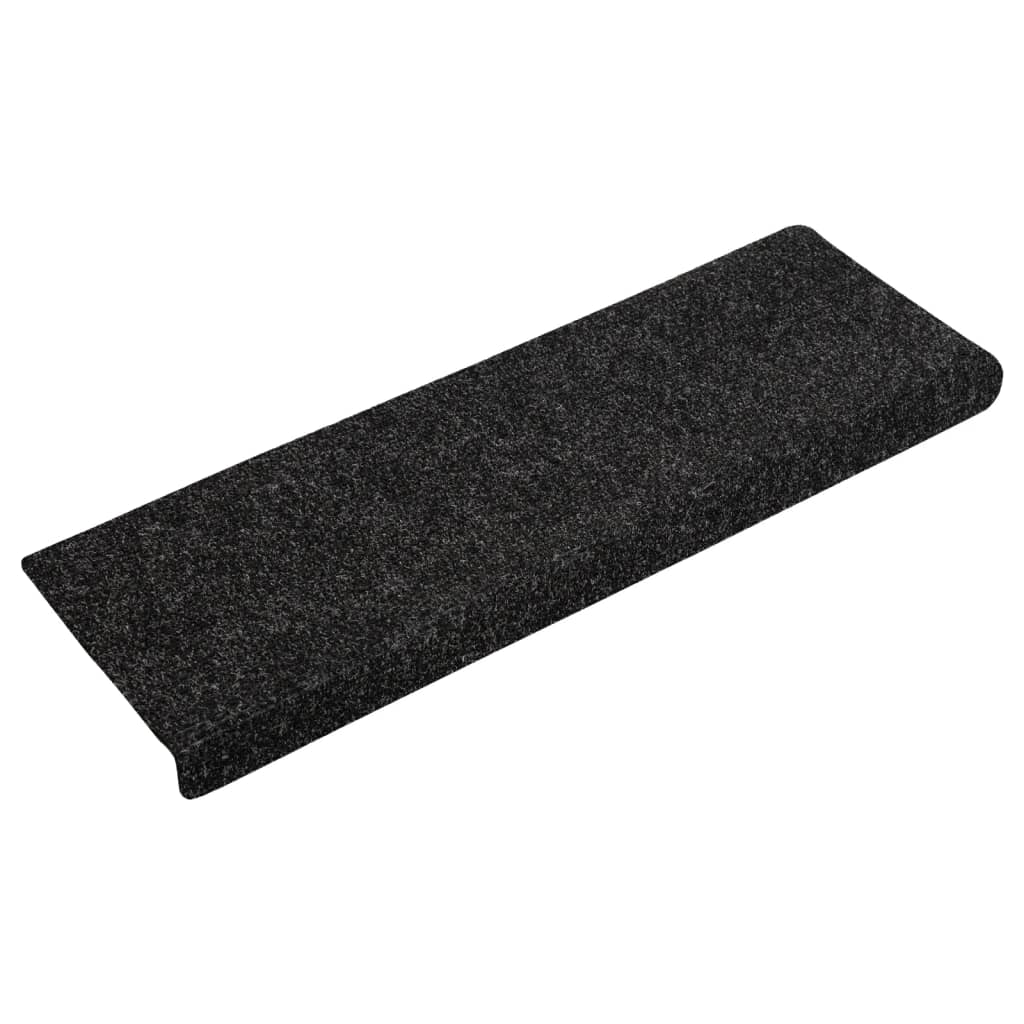 Vidaxl trapmatten zelfklevend 10 stuks 65x21x4 cm zwart rechthoekige rand