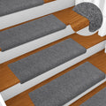 Vidaxl trapmatten zelfklevend 5 stuks 65x21x4 cm lichtgrijs rechthoekige rand