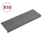 Vidaxl trapmatten zelfklevend 10 stuks 65x21x4 cm lichtgrijs met rechthoekige rand