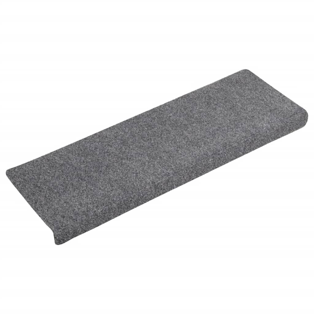 Vidaxl trapmatten zelfklevend 10 stuks 65x21x4 cm lichtgrijs met rechthoekige rand