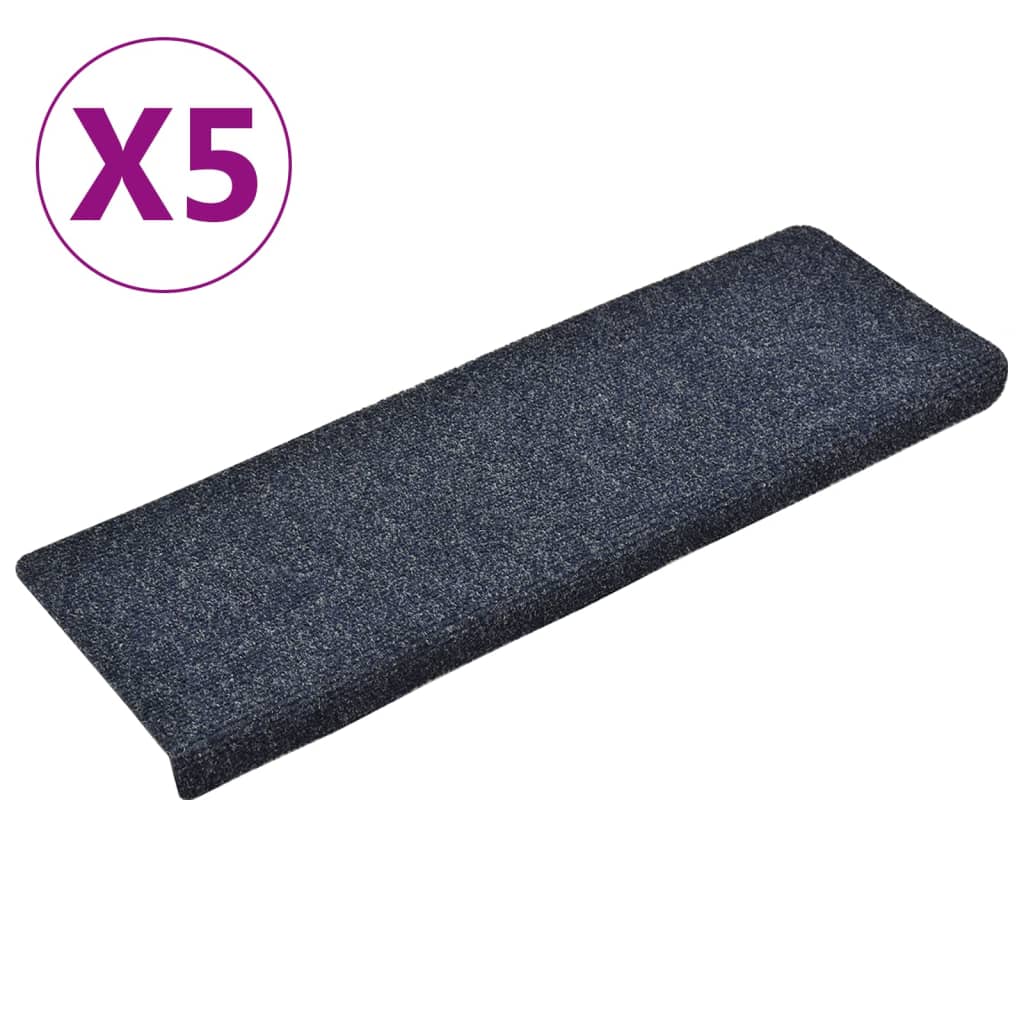 Vidaxl trapmatten zelfklevend 5 stuks 65x21x4 cm antraciet rechthoekige rand