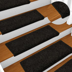 Vidaxl trapmatten 10 st 65x21x4 cm zwart rechthoekige rand