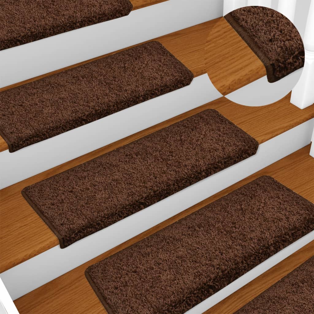 Vidaxl trapmatten 10 st 65x21x4 cm bruin rechthoekige rand
