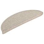 Vidaxl trapmatten zelfklevend 15 st sisal-look 56x17x3cm zilverkleurig