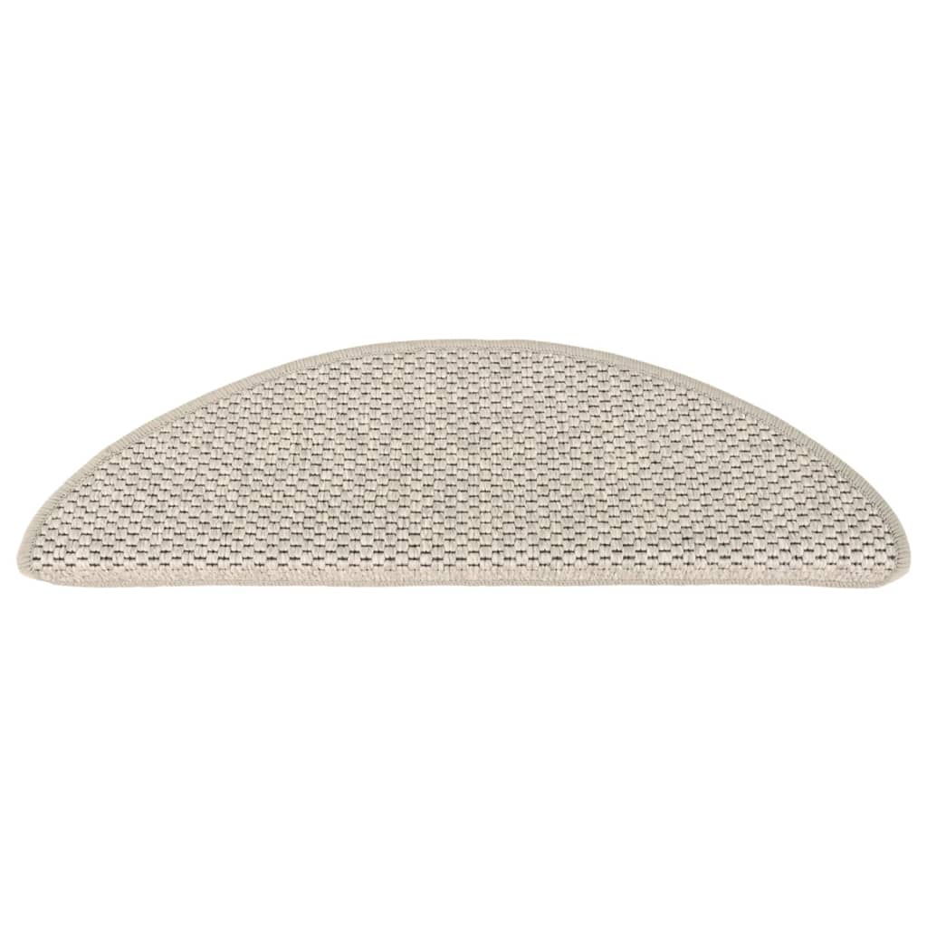 Vidaxl trapmatten zelfklevend 15 st sisal-look 56x17x3cm zilverkleurig