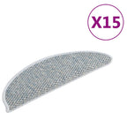 Vidaxl trapmatten zelfklevend 15 st sisal-look 65x21x4 cm blauw