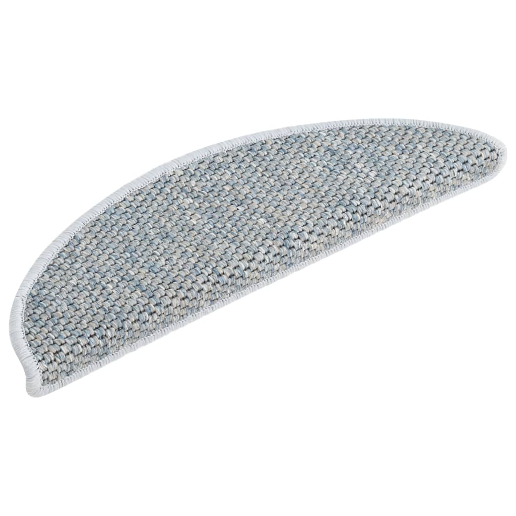 Vidaxl trapmatten zelfklevend 15 st sisal-look 65x21x4 cm blauw