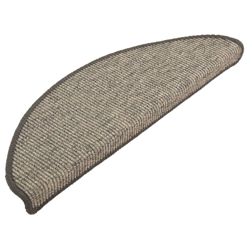 Vidaxl trapmatten 15 st 65x21x4 cm beige en grijs halfrond groot