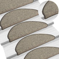 Vidaxl trapmatten 15 st 65x21x4 cm beige en grijs halfrond groot
