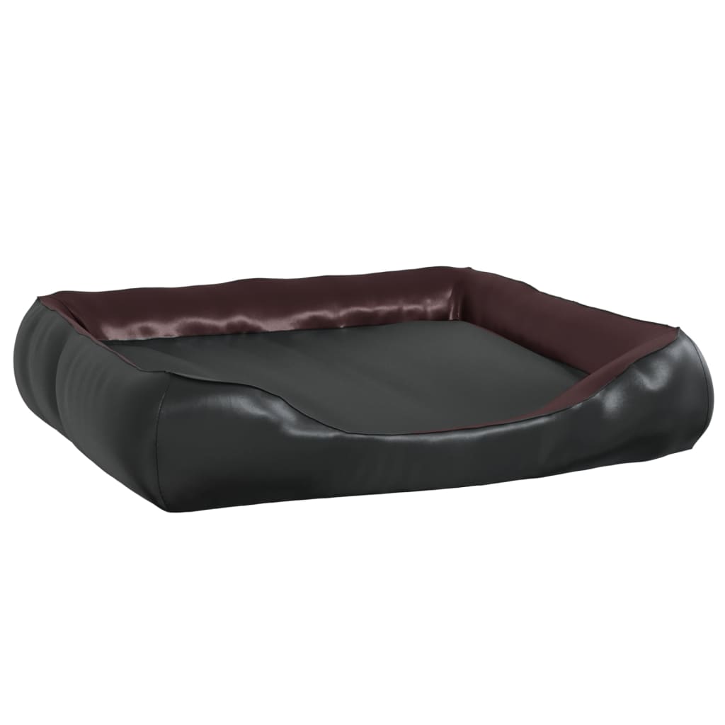 VidaXL Hondenmand 105x80x25 cm kunstleer zwart en bruin