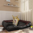 VidaXL Hondenmand 105x80x25 cm kunstleer zwart en bruin