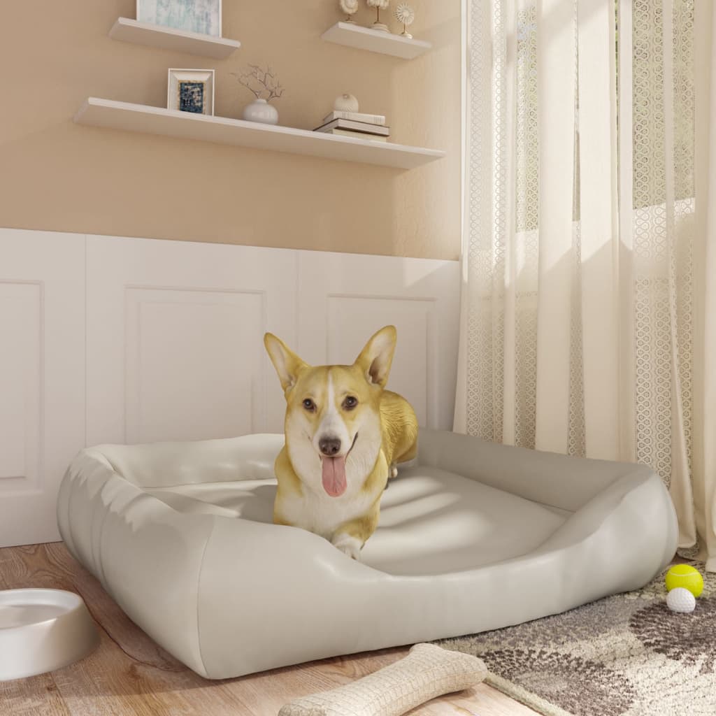 VidaXL Hondenmand 80x68x23 cm kunstleer beige