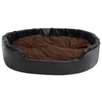 VidaXL Hondenmand 99x89x21 cm pluche en kunstleer zwart en bruin