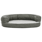 VidaXL Hondenbed ergonomisch linnen-look 75x53 cm fleece grijs