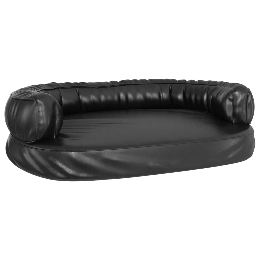 VidaXL Hondenmand met ergonomisch schuim 88x65 cm kunstleer zwart